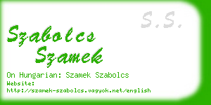 szabolcs szamek business card